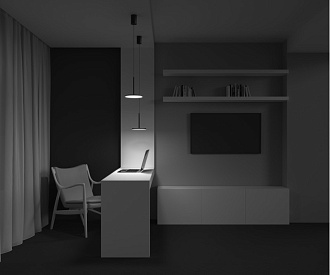 Подвесной светильник 18,5*18,5*195 см, LED, 12W, 3000К, Maytoni Technical PLATO P076PL-L12W3K-B черный