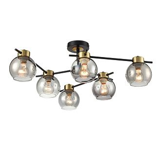 Люстра потолочная 76 см, Lumion 8248/6C, черный-золото