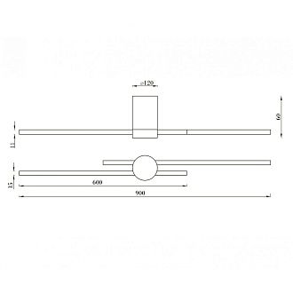 Бра 90 см, 18W, 3000K Kink Light Лорин KIN08428-902,33 золото