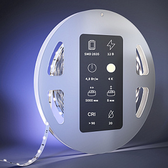 Светодиодная лента Ultra 12В 2835 4,8Вт/м 2700К 5м IP20 201001 Maytoni  Led Strip, цена за метр, отгружается по  5 м