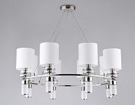 Подвесная люстра с абажурами **78- см, 8*E14*40W, K, Ambrella Light High Light LH71293, никель