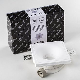 Встраиваемый светильник 12*12*-4 см, 1*GU10*12W, Lightstar Anello 002000, белый, вр 12 см