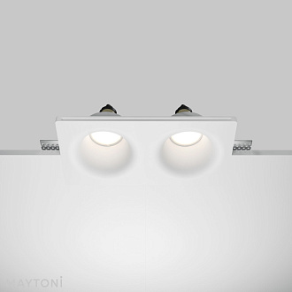 Встраиваемый светильник 23,3*12*5 см, 2*GU10, 12W, Maytoni Technical Gyps Modern DL002-DW-02-W белый, вр 12,5*23,6 см