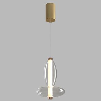 Светильник 18 см, 10W, 3000K, Crystal Lux QUASAR SP10W LED TRANSPARENT, золото