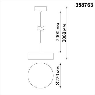 Светильник светодиодный 22 см, 30W, 4000K, NovoTech OVER PROMETA 358763, золото