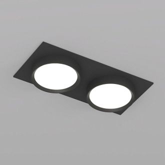 Светильник встраиваемый 22*11*4,5 см, 2*GX53*15W, Denkirs FLAT DK2092-BK, черный