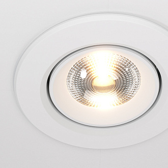 Встраиваемый светильник 9 см, 9W, 3000K, белый, теплый свет, Maytoni Phill DL013-6-L9W, светодиодный