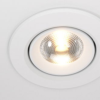 Встраиваемый светильник 9 см, 9W, 3000K, белый, теплый свет, Maytoni Phill DL013-6-L9W, LED, вр 7 см
