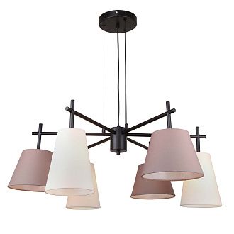 Подвесная люстра 75,5*40-129 см, 6*E14, 40W, F-Promo Carino 4621-6P, черный