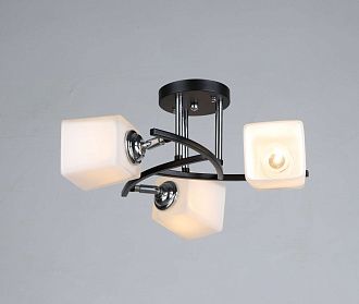 Люстра Ø500 x H260, мм, 3*40W (120W), BK+CR (Черный+Хром) Rilon 468/3 BK+CR