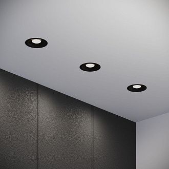 Потолочный акцентный светильник 11*11*5 см, LED, 15W, 4000K, Elektrostandard Combi 25068/LED, черный, вр 9,1 см