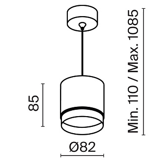 Подвесной светильник 8,2*11*108,5 см, 1 GX53*15W Polar P088PL-GX53-B Maytoni Pendant, Черный