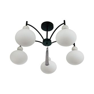 Люстра потолочная *69,5*43-43 см, 5*E14*40W, Lumion Gloriya LUM8273/5C, черный; серый