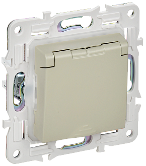 SKANDY Розетка з/к/ш кр. 16А IP44 SK-R11B беж. IEK, SK-R16-16-44-K10