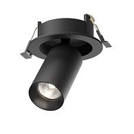 Встраиваемый светильник 12 8 см, LED*7W, 4000K, Maytoni FOCUS LED 50° C071CL-7W4K-B, Черный, вр 8,5 см