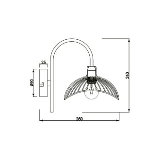 Бра 26*20*24 см, 1*E27 медный Vele Luce Gorgon VL5387W01