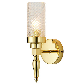 Бра Favourite Anima 2812-1W, D135*W100*H305, Каркас золотого цвета, плафон из прозрачного фактурного стекла