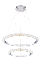 Люстра Ø650 (450) x H1500, мм, 31W 4500K, CHROME (Хром) NewRgy 7299-2C65 CHROME+FINISH+CLEAR CRISTALL