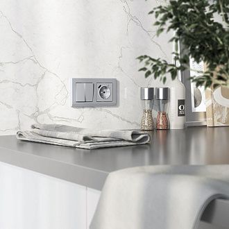 Накладка для розетки Werkel W1179565 USB, серебряный матовый