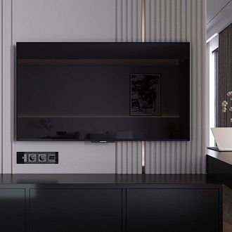 W1183048 ТВ-розетка оконечная, черный акрил Werkel, 4690389197765