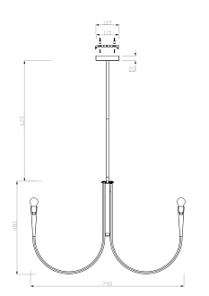 Светильник 80 см, Freya Branches FR5253PL-08N, никель