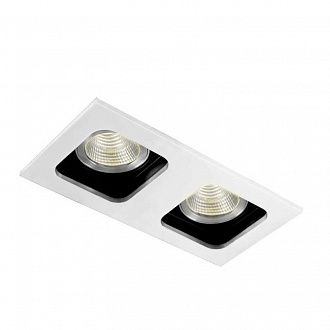 Встраиваемый светильник 20/18*8 см, 2*GU10, IP20 Donolux DL18614/02WW-SQ White/Black, Белый/черный