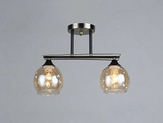 Люстра L410 x W130 x H290, мм, 2*40W (80W), AB+BK (Бронза + Черный) Rilon 1699/2 AB+BK
