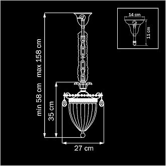 Подвесной светильник Lightstar Schon Silver LIG 790034 серебро, хрусталь