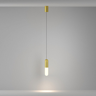 Подвесной светильник 6*6*30 см, LED, 12W, 3000К, Maytoni Technical Mist P101PL-L300-12W3K-BS латунный