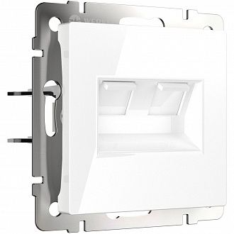 W1181101 Розетка двойная Ethernet RJ-45, белый Werkel, 4690389155376