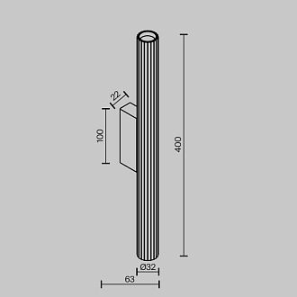 Бра 3,2*3,2*40 см,  LED, 12W, 3000К, Maytoni Technical calipso C082WL-12W2.7K-W белый