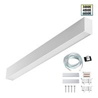 Светильник 61*4*6- см, 1*LED*20W, 3000/4000/6000K, Novotech Fatto Over 359602, белый,  линейный с переключателем цветовой температуры