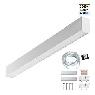 Светильник 61*4*6- см, 1*LED*20W, 3000/4000/6000K, Novotech Fatto Over 359602, белый,  линейный с переключателем цветовой температуры