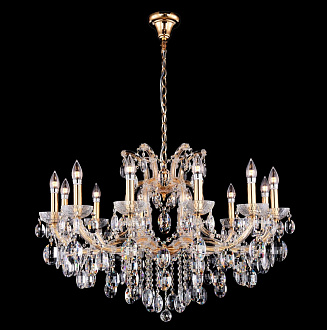 Люстра 90 см, Crystal Lux HOLLYWOOD SP12 GOLD Золотой/Прозрачный