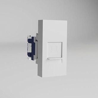 W1281101 Модульная розетка Ethernet RJ-45 6 cat. 22,5*45, белый Werkel, 4690389211751