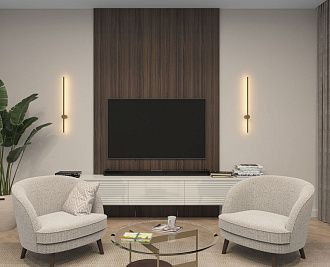 Бра 80 см, 7W, 3000K, Denkirs DK5012-SG, золото