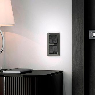 W1210108 Выключатель одноклавишный с подсветкой, hammer черный Werkel, 4690389162015