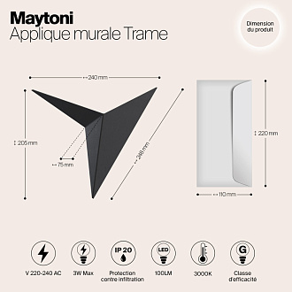 Светильник настенный Maytoni C808WL-L3B, черный/матовый