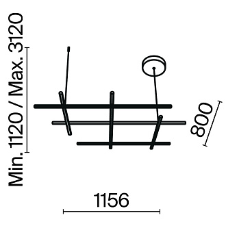 Подвесной светильник 115,6*80*312 см, LED, 80W, 3000К, Maytoni Radiance MOD278PL-L86G3K золото матовое