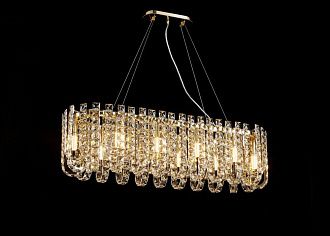 Люстра L1000*W280*H280(1500), мм, 10*40W (400W), H GOLD (Золото) NewRgy NW082-L1000*W280*H280(1500) OVAL H GOLD