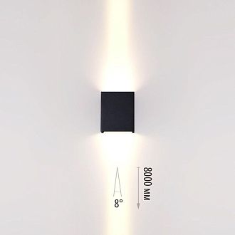Уличный настенный светильник 12 см, 10W, 3000K, Odeon Light Nature Arrow 7188/10WL, черный