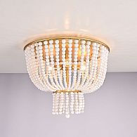 Потолочная люстра JACQUELINE CLEAR FLUSH-MOUNT brass 52*14*14 см, 3*E14*40W, ImperiumLoft 40.1899, Латунь