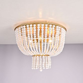 Потолочная люстра JACQUELINE CLEAR FLUSH-MOUNT brass 52*14*14 см, 3*E14*40W, ImperiumLoft 40.1899, Латунь