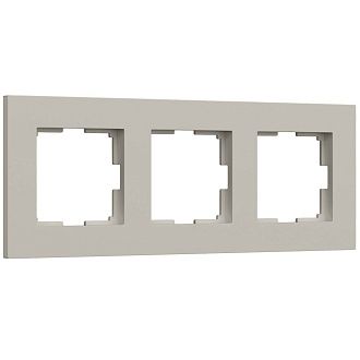 W0032917 Рамка на 3 поста Slab, дымчатый софт Werkel, 4690389218439