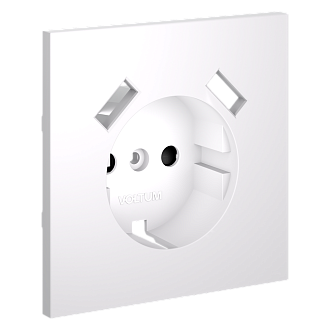 Накладка для розетки с заземлением и защитными шторками, с USB A+A, белый матовый Voltum S70 VLS000902, Пластик Soft touch