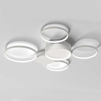 Потолочный светильник TWINE 5 rings White 69*69*7,5 см, 5*LED*15W, ImperiumLoft TWINE01, Белый
