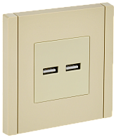 Розетка USB A+A 3,1А FP449 ваниль IEK FORTE&PIANO, FP-U21-D31-K10