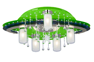 Люстра L790 x W550 x H200, мм, 60W, GN+CR WT(Зелёная+Хром) Sfera Sveta 8364/5+1 GN+CR WT