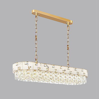 Люстра 35*100*140 см, E14 10*10*40W,  К, Odeon Light Chessi 5076/10, золото/прозрачный/белый