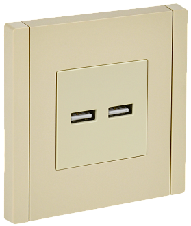 Розетка USB A+A 3,1А FP449 ваниль IEK FORTE&PIANO, FP-U21-D31-K10